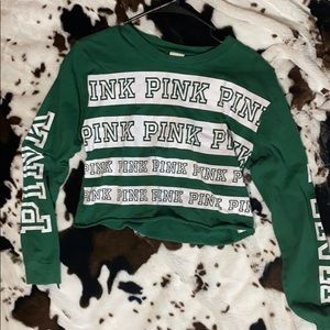 pink long sleeve crop top